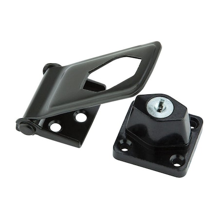 Homepage 3.5 in. Black Steel Keyed Hasp Lock, 5PK HO2187895